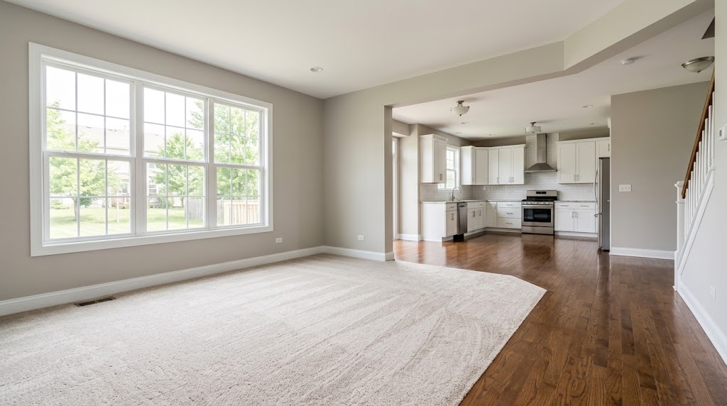 Professional home cleaning and carpet cleaning during a move